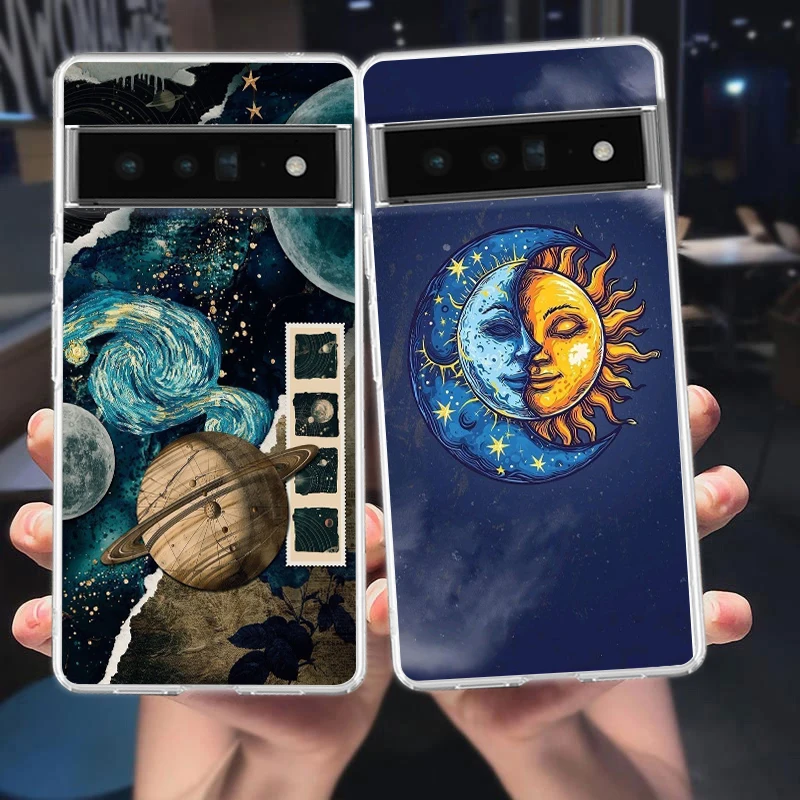 Starlit Sky Planet Space Art Soft TPU Transparent Phone Case