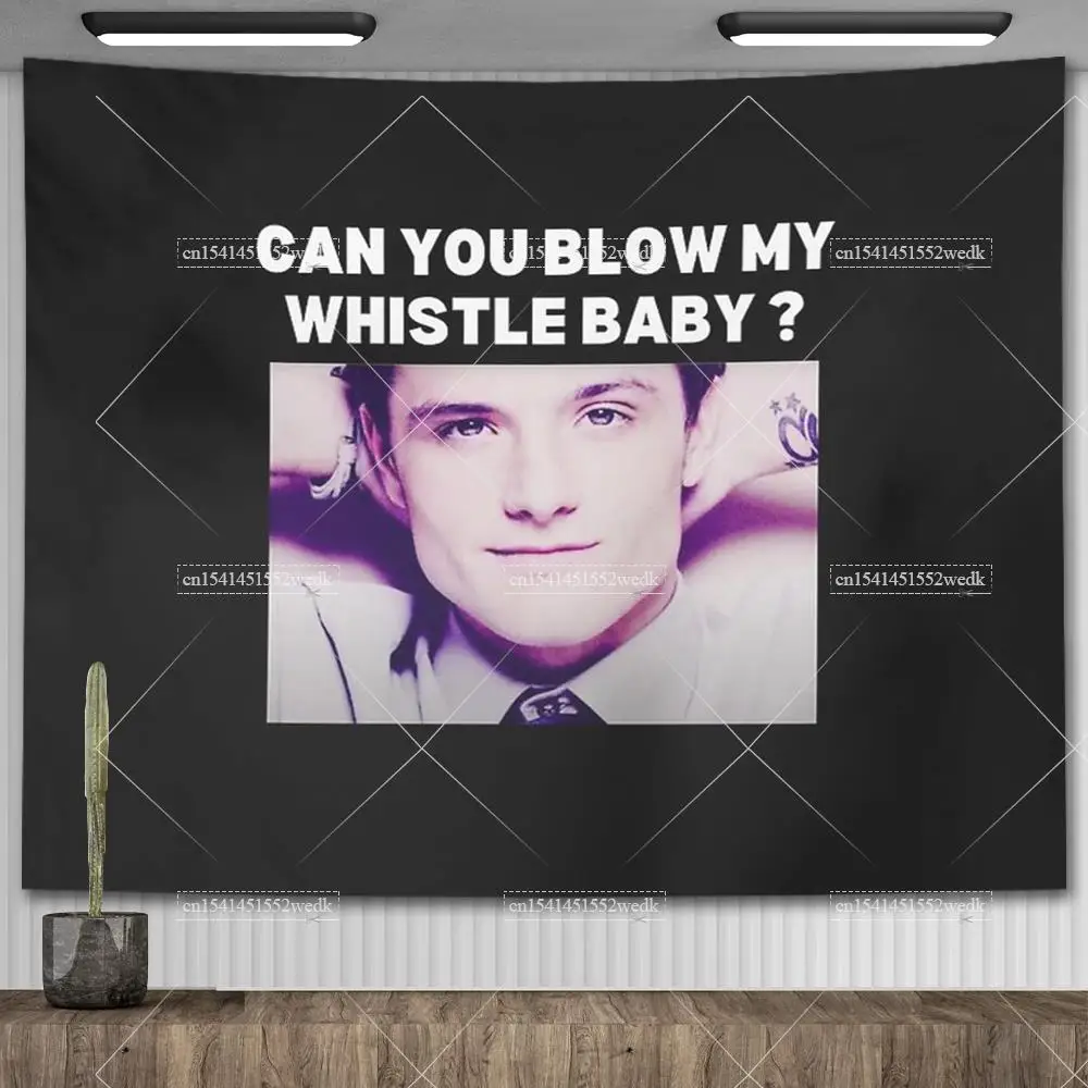 Josh Hutcherson Whistle Baby Tapestry Wall Hanging Meme Flag Astronauts Tapestries Asethetic Bedroom Decoration Background Cloth