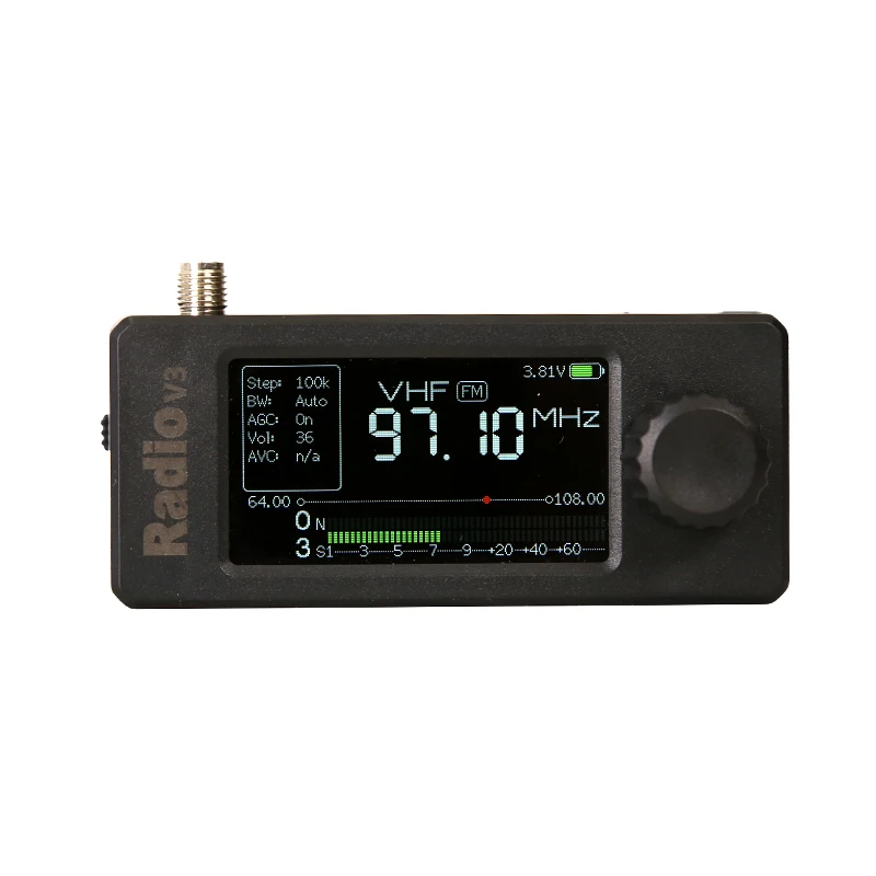 신형 ATS 미니 V3 SI4732 미니 라디오 포켓 라디오 LSB USB AM FM ESP32-S3 올밴드 라디오 수신기 하이-제이 헤드폰 앰프 ABS 케이스