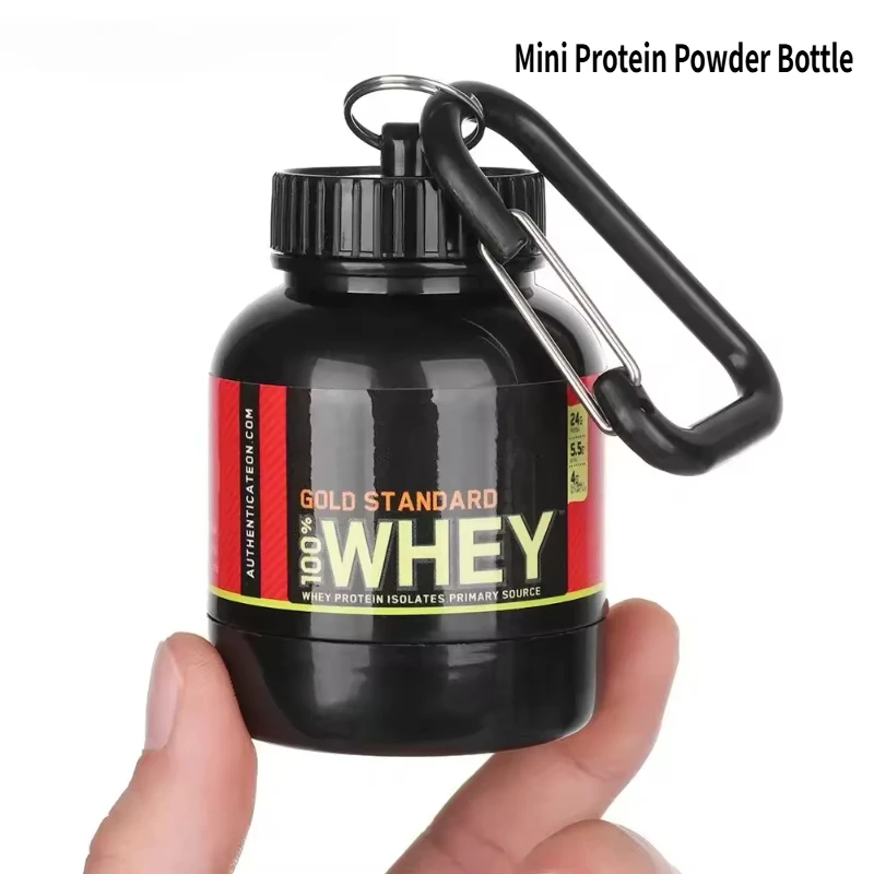 Protein Powder Container Keychain Fitness Shaker Bottle Funnel 100ML Portable Supplement Storage Solution