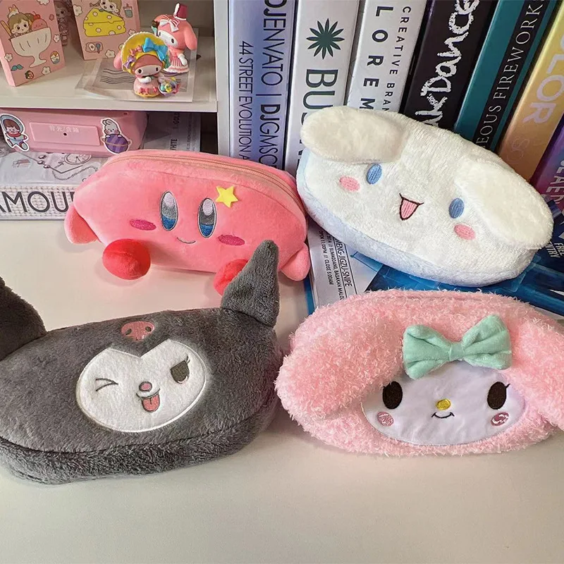 

Kawaii Star Kirby Kuromi My Melody Cinnamoroll Plush Bag Kawaii Anime Student Pencil Case Cosmetic Storage Bag Kids Gift