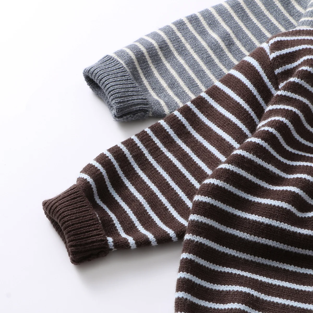 Kids Striped Knit Sweaters Casual Style