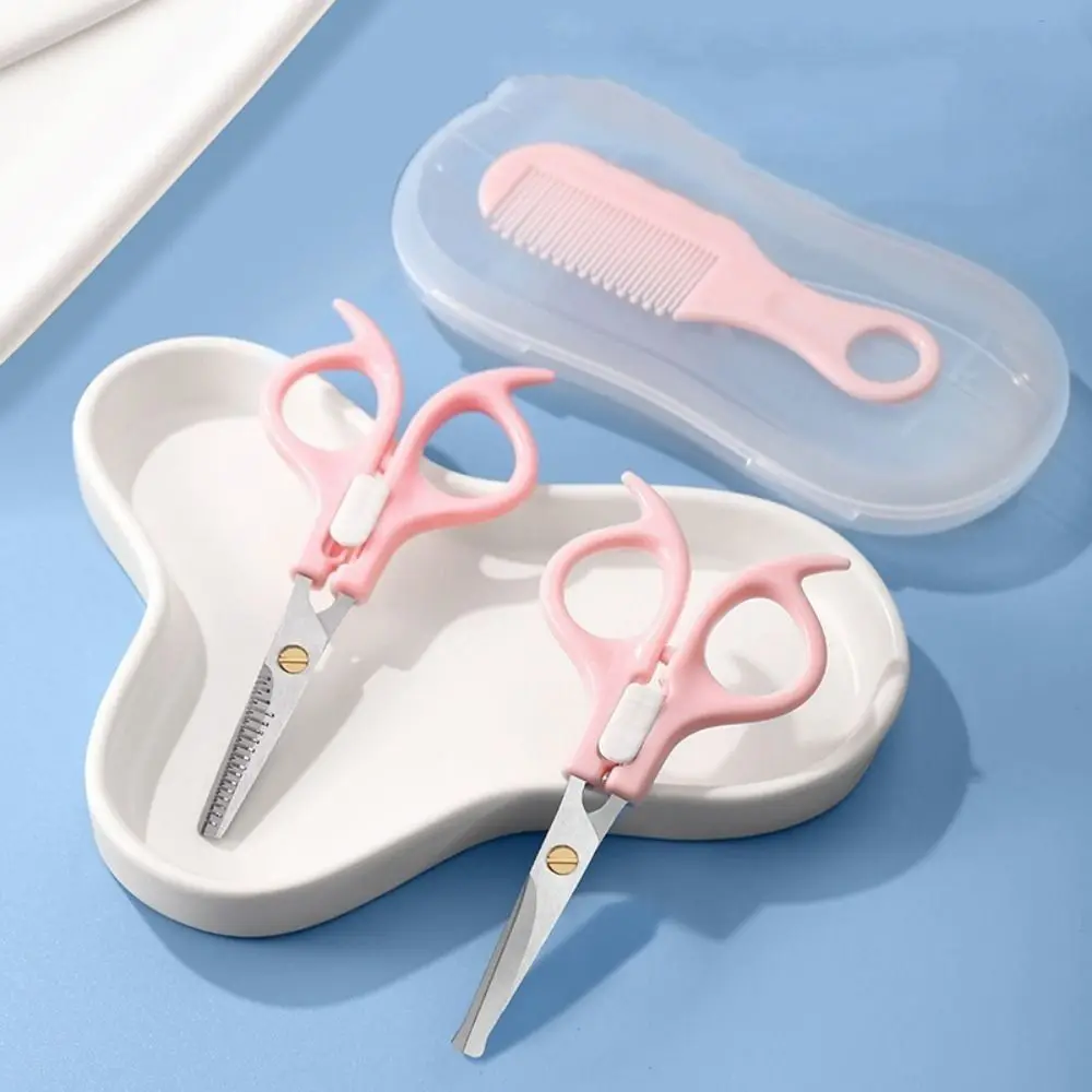 3PCS Safty Haircut Scissors Kit Hairdressing Stainless Steel Hair Styling Tools Set Hair Thining Trimming