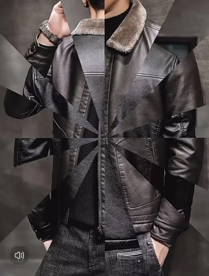 New Thick Leather Jacket Mens Winter Autumn Men's Jacket