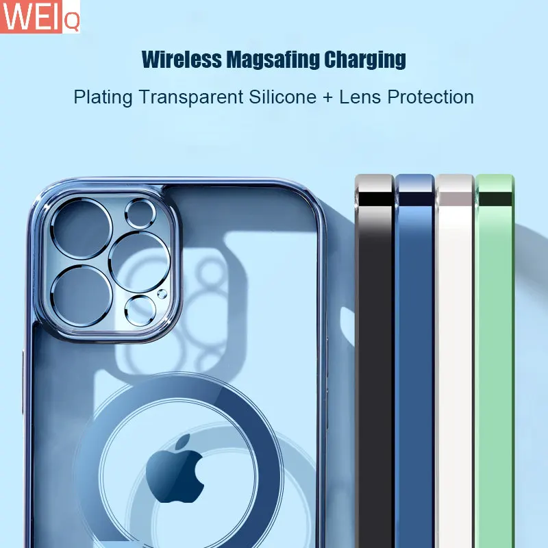 

Роскошный Магнитный чехол с покрытием для iPhone 14 13 12 11 Pro Max Mini, беспроводное зарядное устройство Magsafing, магнитная защита объектива, задняя крышка