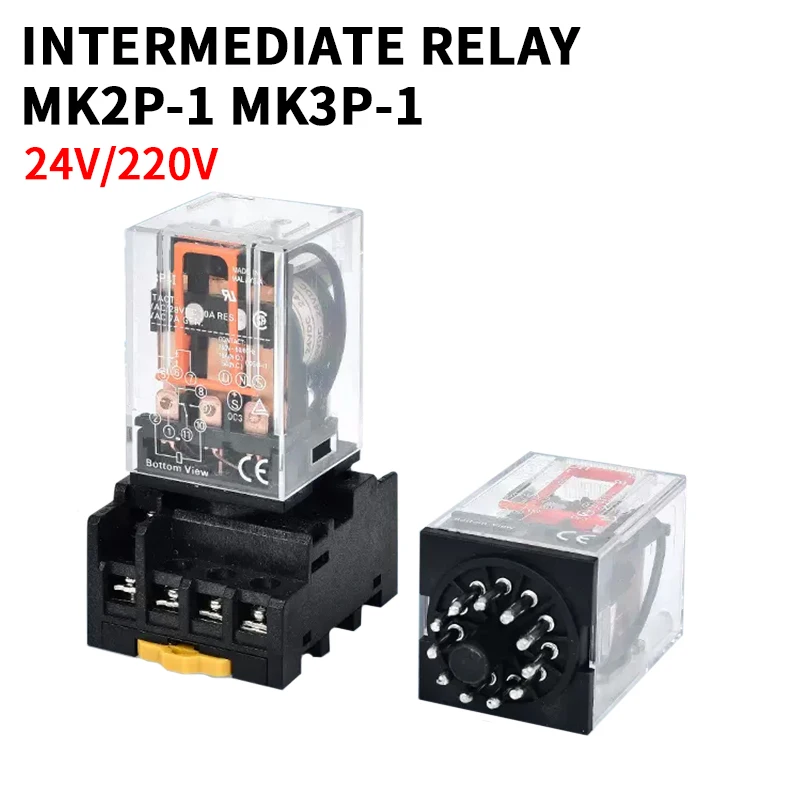 

MK2P-I MK3P-I High power Intermediate Relay Coil General Micro Mini Electromagnetic Relay Small relay AC220V/DC24V 10A VaneAims