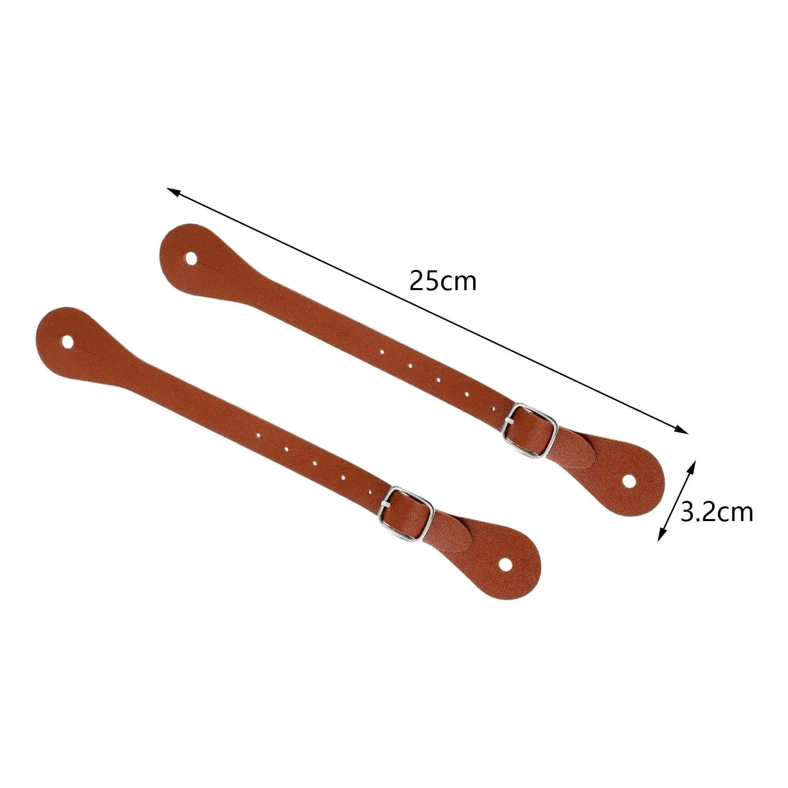 Spur Straps 2 Pieces with Buckle Cowboy Cowgirl Ladies Western PU Leather Durable Adjustable for Outdoor Equestrian Supplies