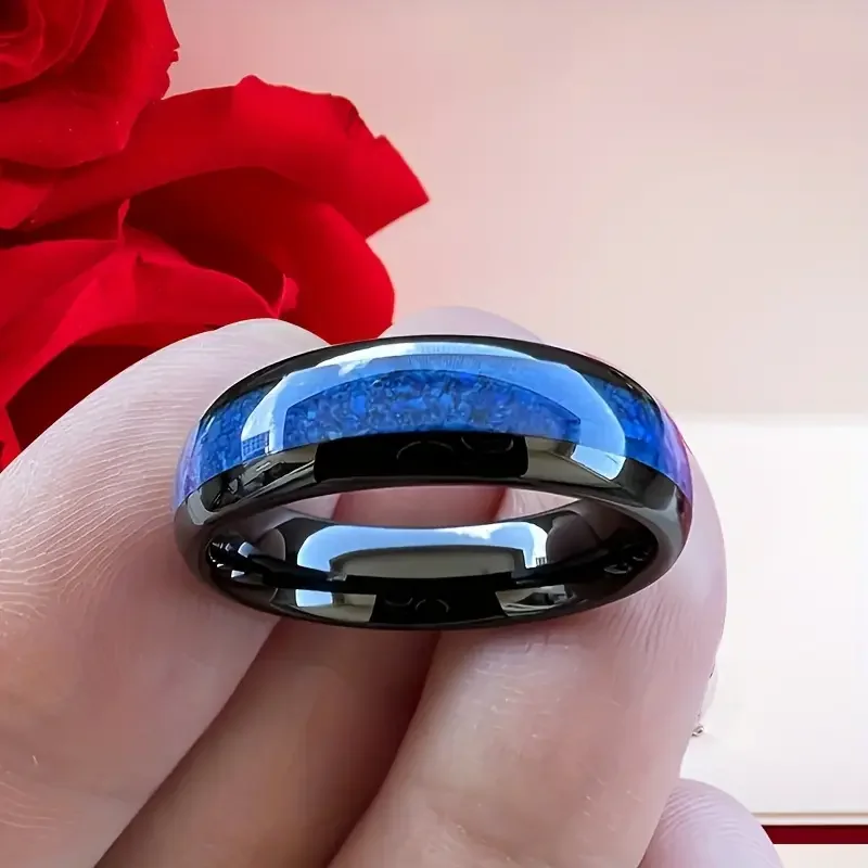 Wedding Ring, Tungsten Carbide Ring with Arrow Inlay, Men's and Women's Wedding Rings, Men's and Women's Engagement Rings, 8Mm 2