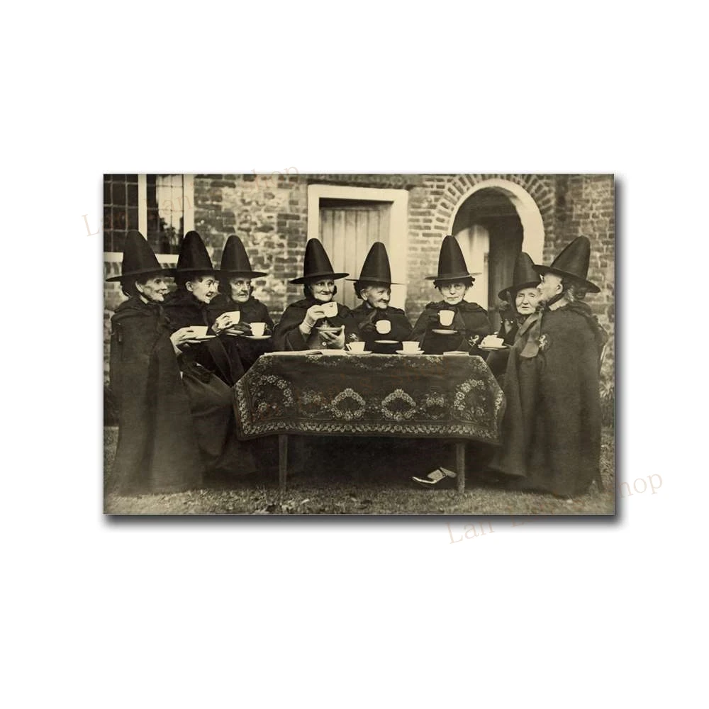 Bruxa Vintage Arte Imprimir Antigo Bruxas Foto Poster Halloween