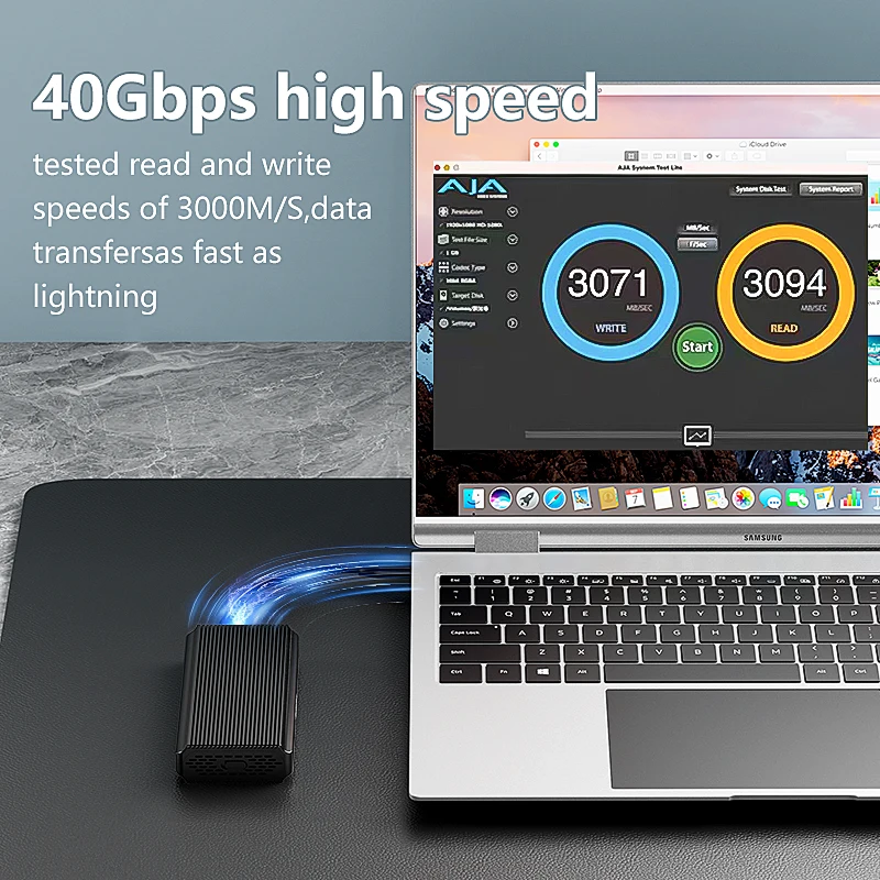 Blueendless 40Gbps M.2 NVMe SSD Enclosure M2 PCIe 4.0 NVME SSD Case M.2 to USB4.0 adaptor Aluminum Docking with Cooling Fan Ssd Enclosure Hard Drive Enclosure
