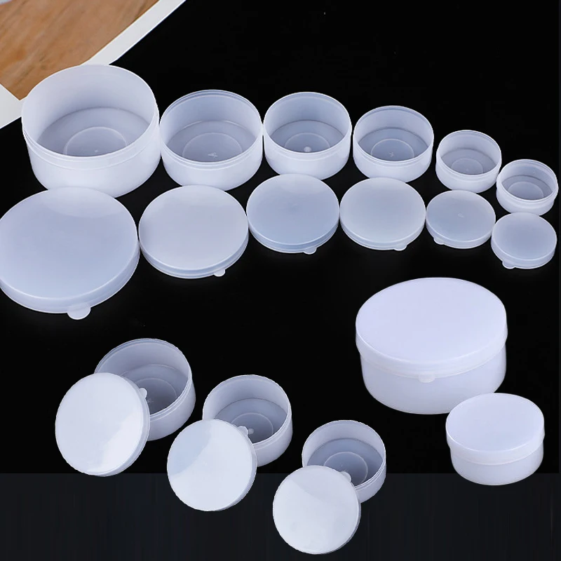 

50Pcs Empty 5g/10g/20g/30g/50g/100g Plastic Cosmetic Jars Make-up Sample Pots Lotion Jars White Travel Boxs Creams Containers