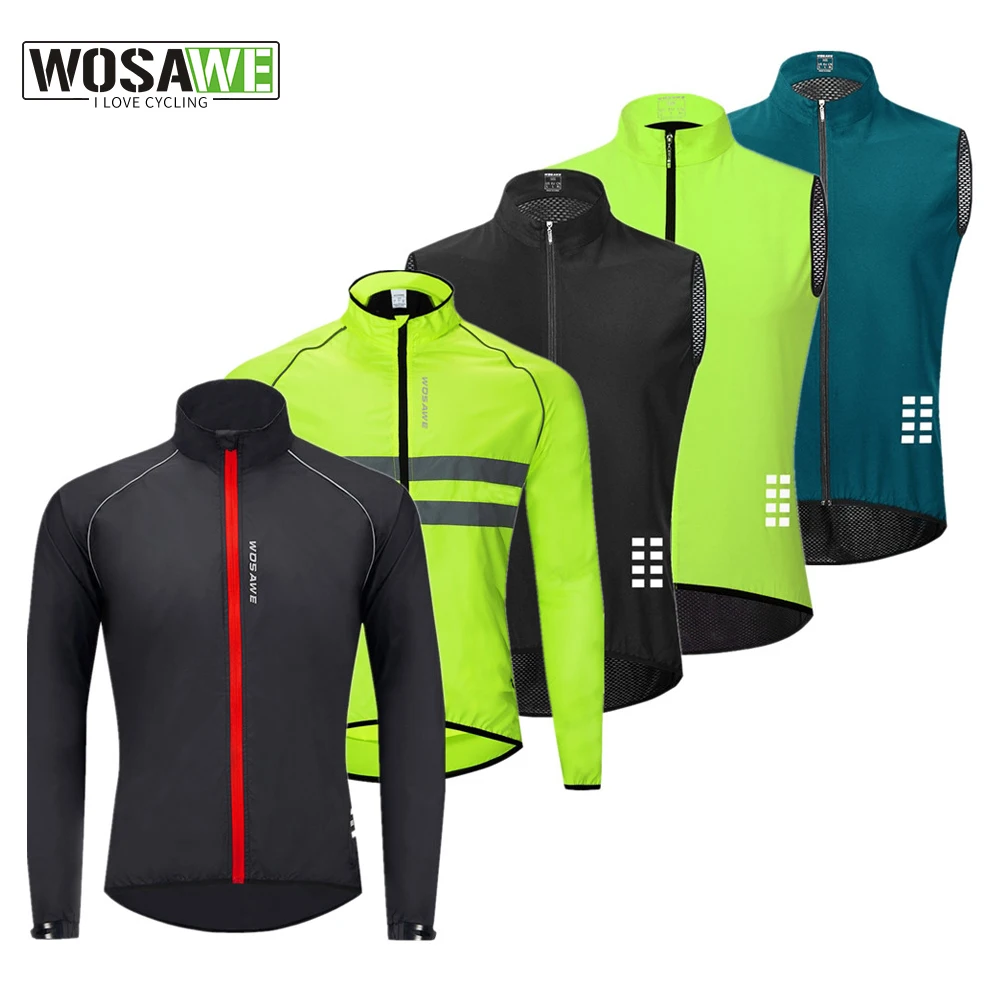 WOSAWE Reflective Men Cycling Jacket Windproof Waterproof Mountain Bike MTB Wind Coat Running Riding Bicycle Windbreaker cycling jacket,cycling clothes,reflective jacket