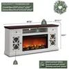 Farmhouse Fireplace TV Stand with 36" Electric Fireplace for 80 Inch TVs, 31" Tall Entertainment Center w/Drawer 6