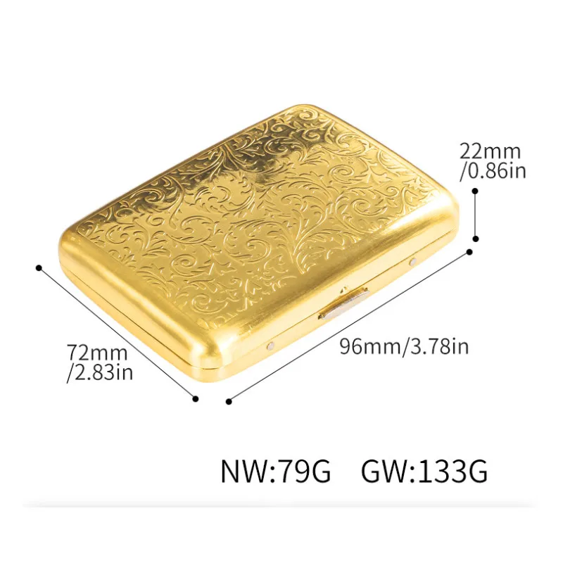 Unique Metal Mirror Cigarette Case Gold Retro Portable Pocket Cigaret Pack Cigarette Boxes Man Smoker Gift 5