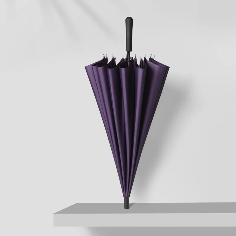 

Umbrella Men's Large Automatic Umbrella New 16-Bone Straight Golf Solid Color Business MAX-Class Storms Rain Gear