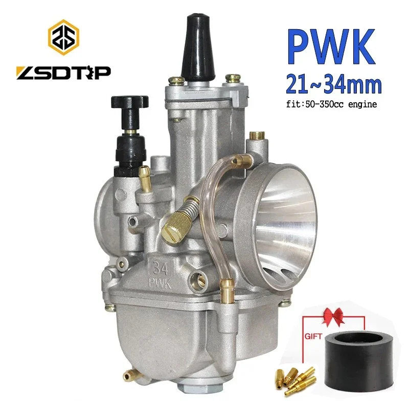 ZSDTRP 2T 4T Universal Keihin Koso Oko Motorcycle PWK Carburetor 34mm With Power Jet For Racing Motor