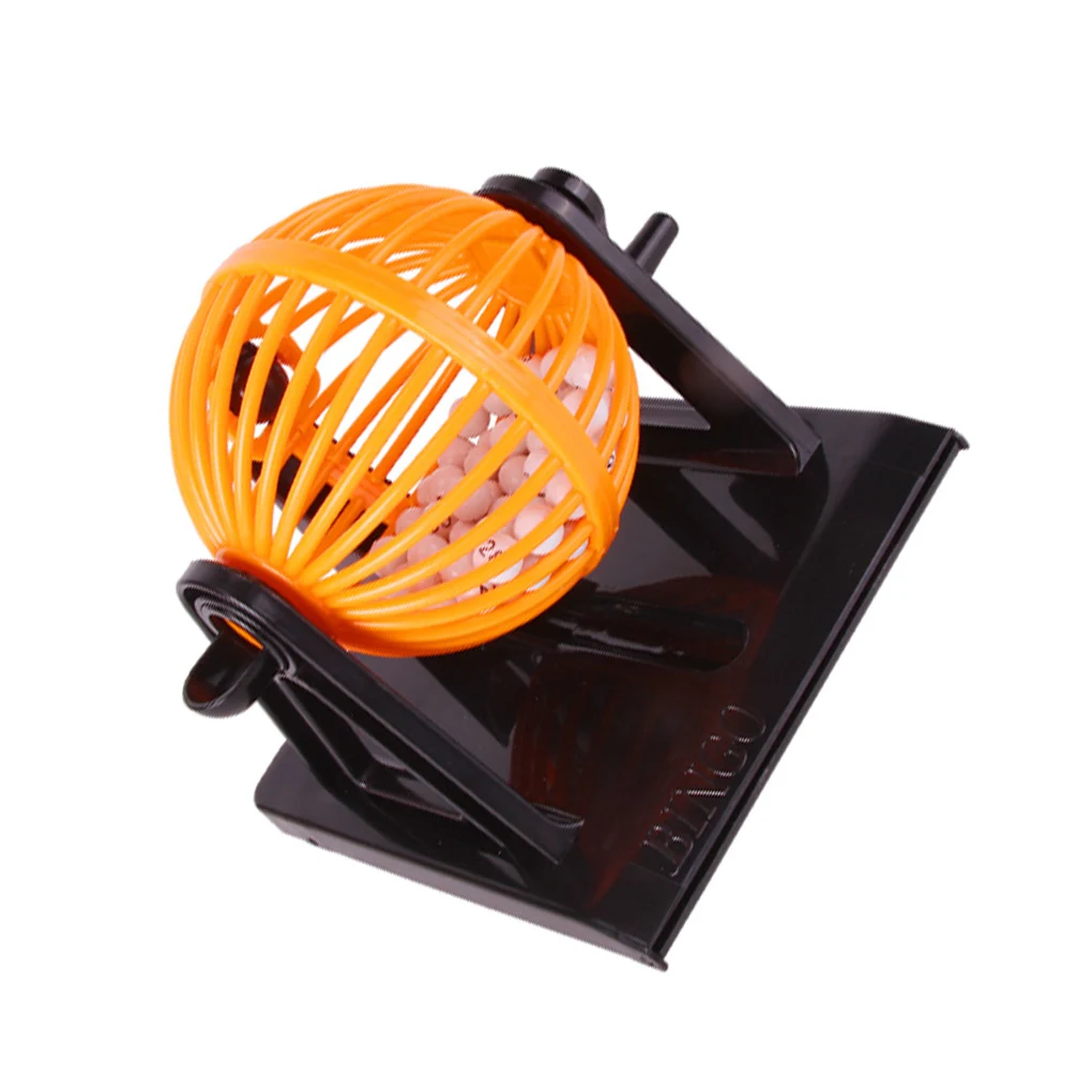 

Lottery Machine Portable Round Cage Hand Eye Coordination Bingo Game Shake Lucky Ball Kids Adult Bar Party School Gift