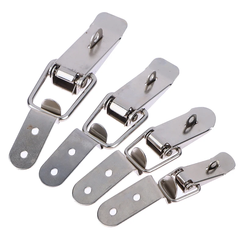 1pcs Iron Plated Nickel/304 Stainless Steel Hasp Fastener, Toggle Latch, Catch Hasps Trailer,Spring Card Buckle