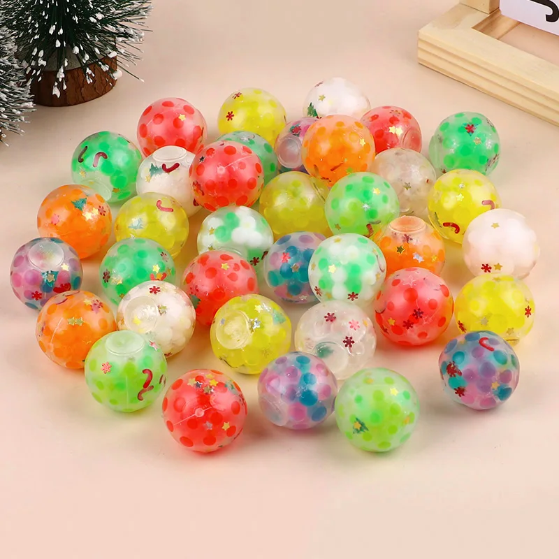 10/20Pcs Christmas Squeeze Ball Stocking Stuffers Kids Adult Anti-Anxiety Sensory Toy New Year Gift Birthday Party Pinata Filler