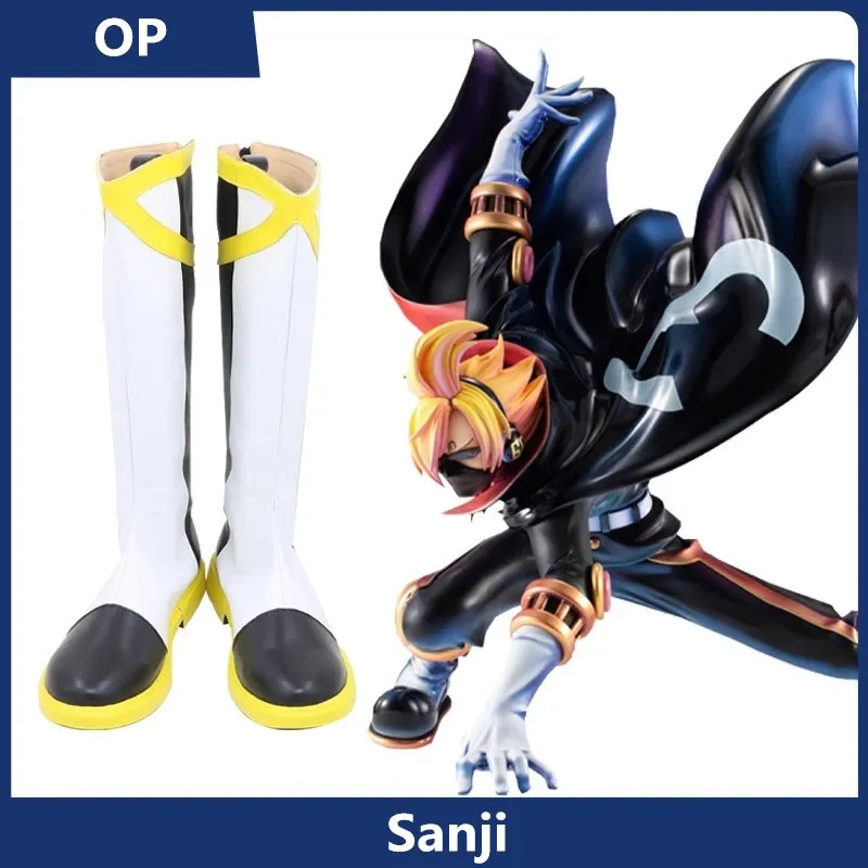 

JP Anime ONEPIECE Pirate King Sanji Cosplay Costume Shoes Handmade Boots