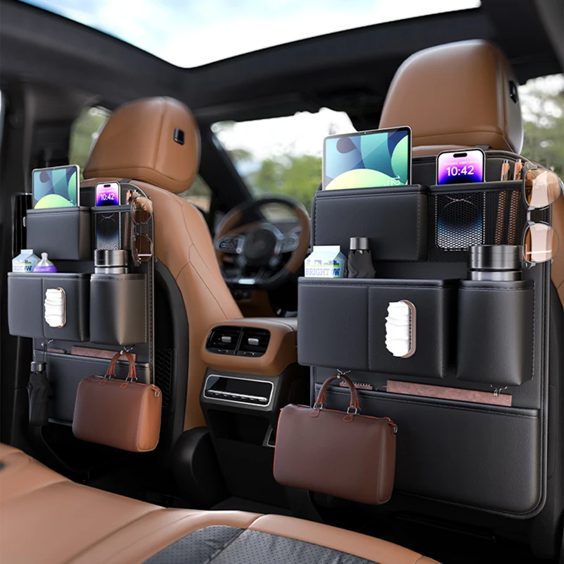 Waterproof PU Car Backseat Organizer Storage Bag