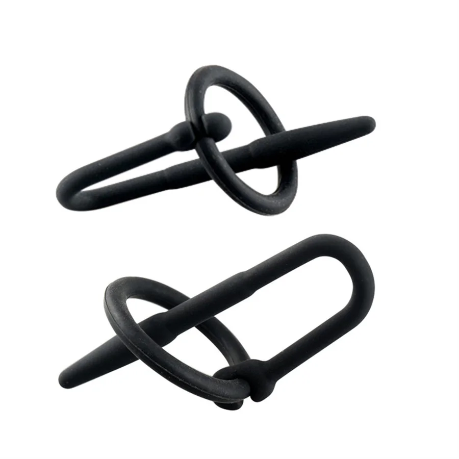 Silicone Urethral Catheter Dilator Penis Plug With Glans Ring Penis Stimulation Urethral Plug Sex Toys For Men Masturbator