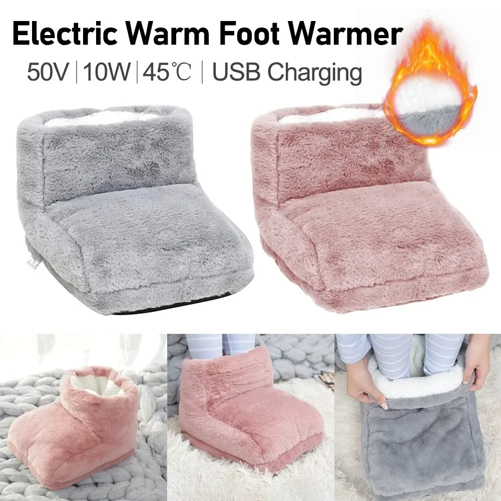 Heating Pad USB Electric Heater Foot Warmer Heated Comfort Fleece Suede Cushion Couple Warm Foot Cover Feet Heating Pads For Home Sleeping