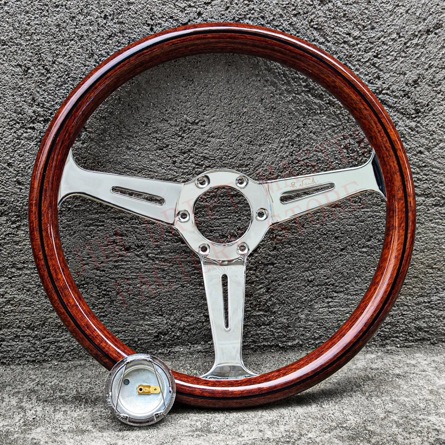 Classic Wooden Steering Wheel Universal Racing Sport Steering Wheel 14Inch 358mm 74mm PCD