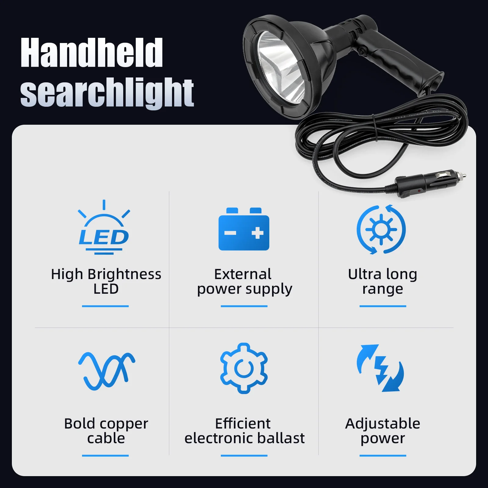 4 inch 100W High power led flashlight Searchlight camping fishing hunt Portable Spotlight waterproof flashlight work led light led flashlight,camping lights,led work light,work light