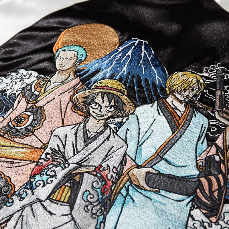 Fashion Heavy Industry Jacket With Anime Embroidery High Streetwear Harajuku Coat Embroidered Hip Hop Outerwear 5