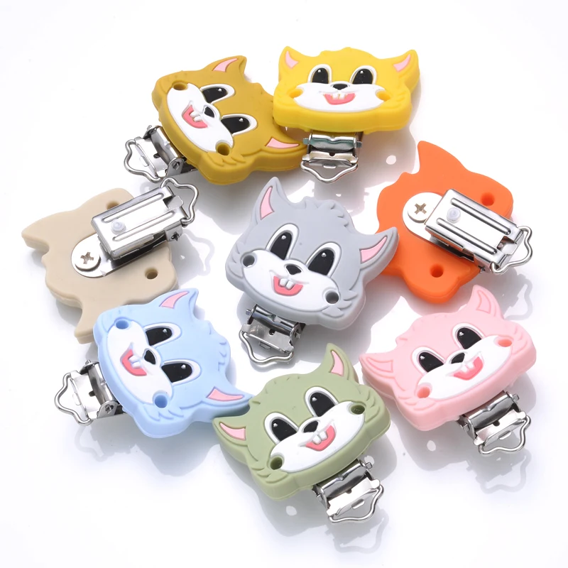 

3Pcs Cartoon Animal Pacifier Clips Food Grade Silicone Soother Holder For Baby Pacifier Chain DIY Teether Teething Chain