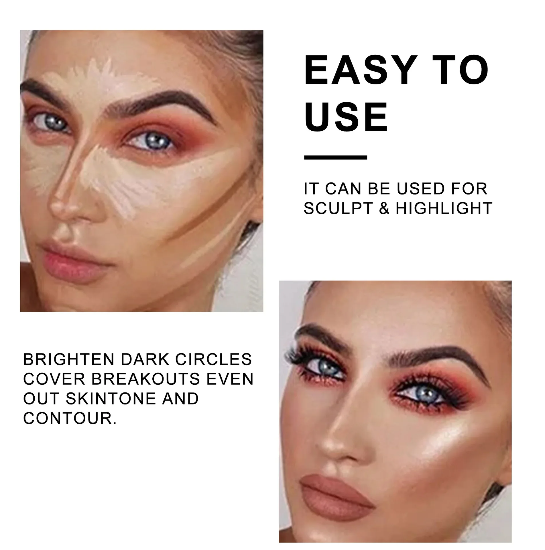 Waterproof Concealer Stick Cover Acne Spots Dark Circles Liquid Foundation Modify Skin Tone 4 Color Concealers Foundations Cream_voghion.com