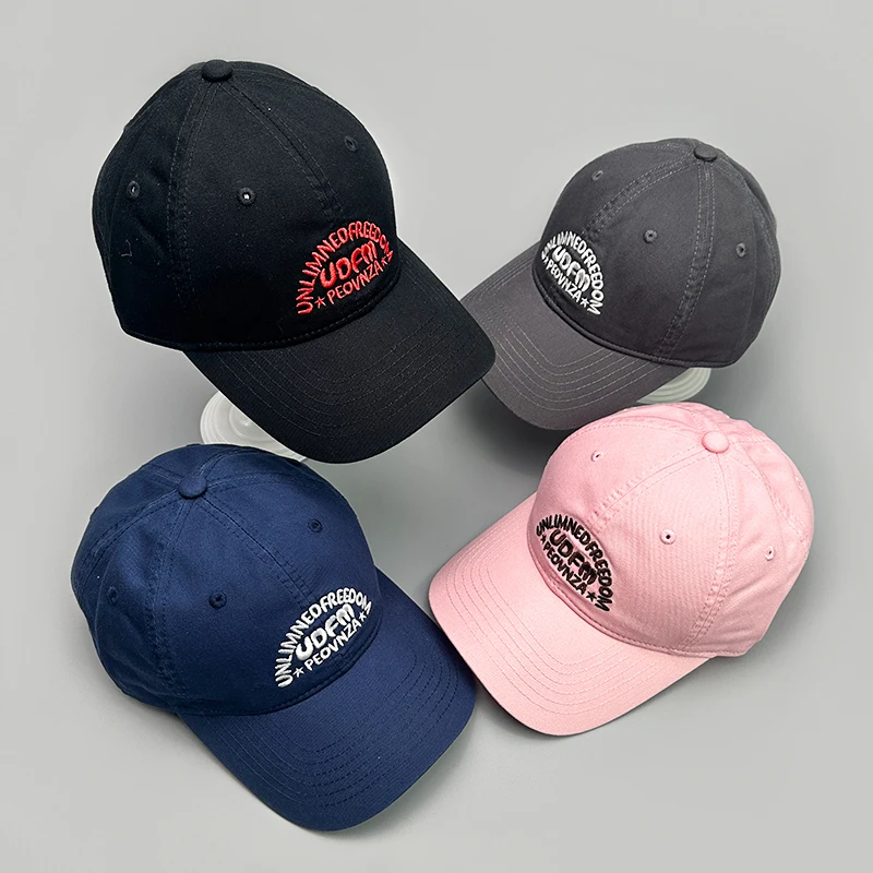 

Korean Casual Embroidered Letters Baseball Hats New Men Women ins Fashion Versatile Breathable Sunshade Wide Eave Snapback Caps