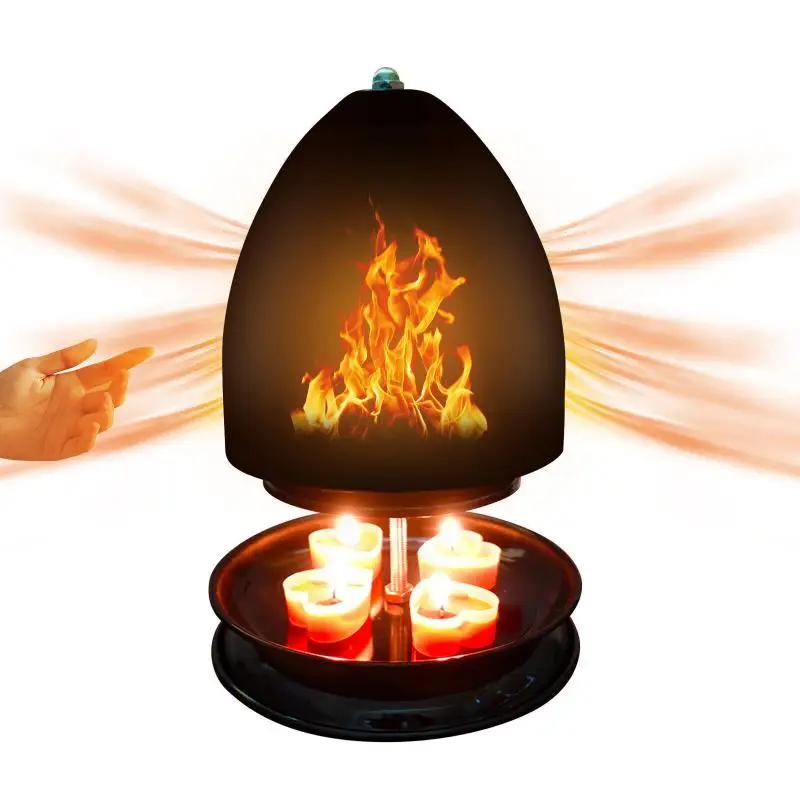 

Double-Walled Tea Light Oven Iron Stove Candle Heater for up to 6 Tea Lights Garden Patio Oven Candle Heating Tool For Winter