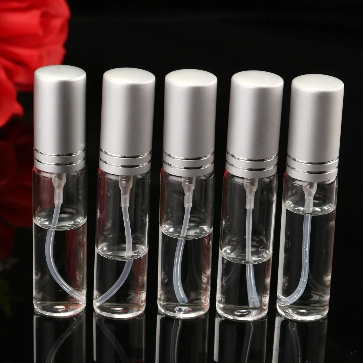 Spray Bottle Refillable Bottle 5Pcs 10ML Clear Spray Bottle Small Empty Glass Atomizer Perfume Bottles Mini Liquid Tonic Oil Cosmetic Container