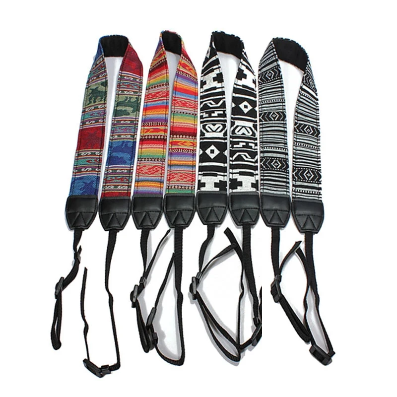 Slr Colorful Vintage Hippie Style Camera Neck Tracolla Cintura In Cotone Resistente Per Canon Nikon Sony Dslr
