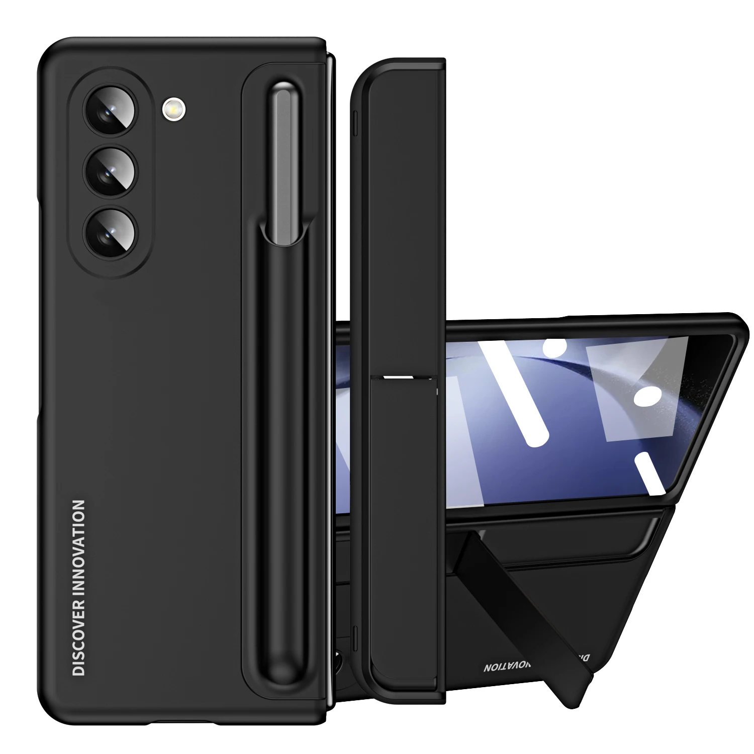 

360 Полный чехол для Samsung Galaxy Z, складной чехол для телефона 4, 5 дюймов, с S-держателем для ручки, отправляется стилус, ударопрочный чехол для телефона, стеклянная пленка для переднего экрана