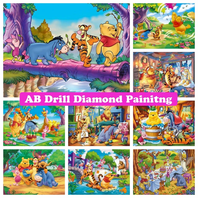 Winnie Pooh Rhinestone Diamond Painting  Winnie Pooh Cartoon Diamond  Painting - Diamond Painting Cross Stitch - Aliexpress