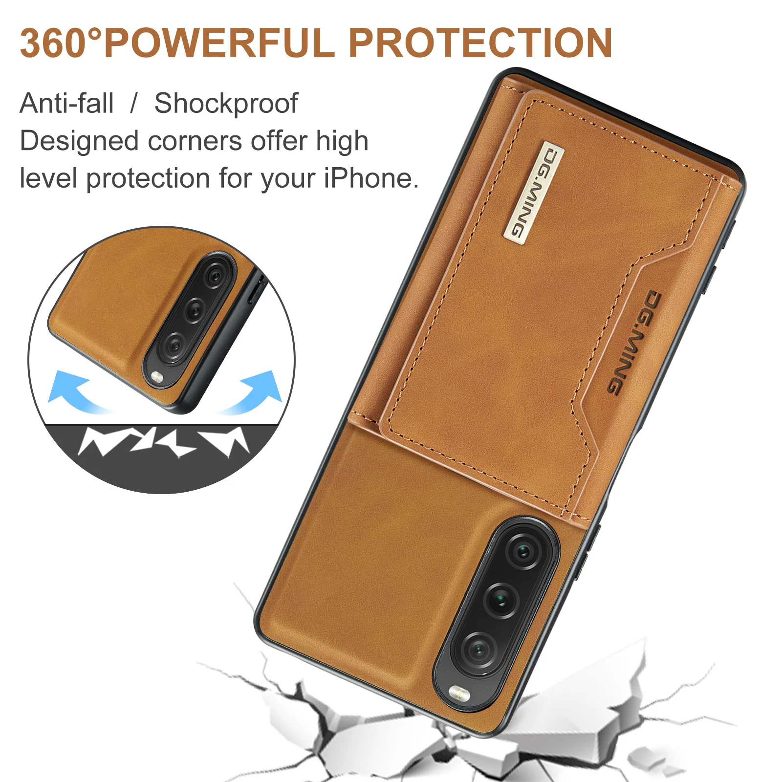 Multi Slot Card Pocket Phone Case Shockproof Stand Microfiber Lining Protective Leather Cover For Sony Xperia 10v 1 V