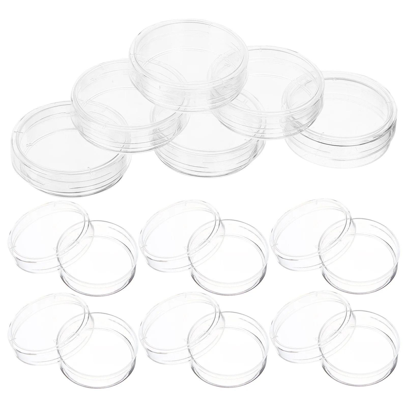 

30 Pcs Culture Plate Tissue Dish Glass with Lid Plastic Child Clear