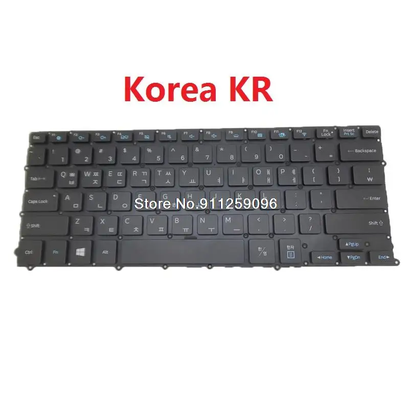 Teclado do Portátil com Retroiluminação para Samsung Inglês Eua Coréia Novo Np900x3l 900x3l 900x3j 900x3m kr Ba5904089a Ba59-04103a