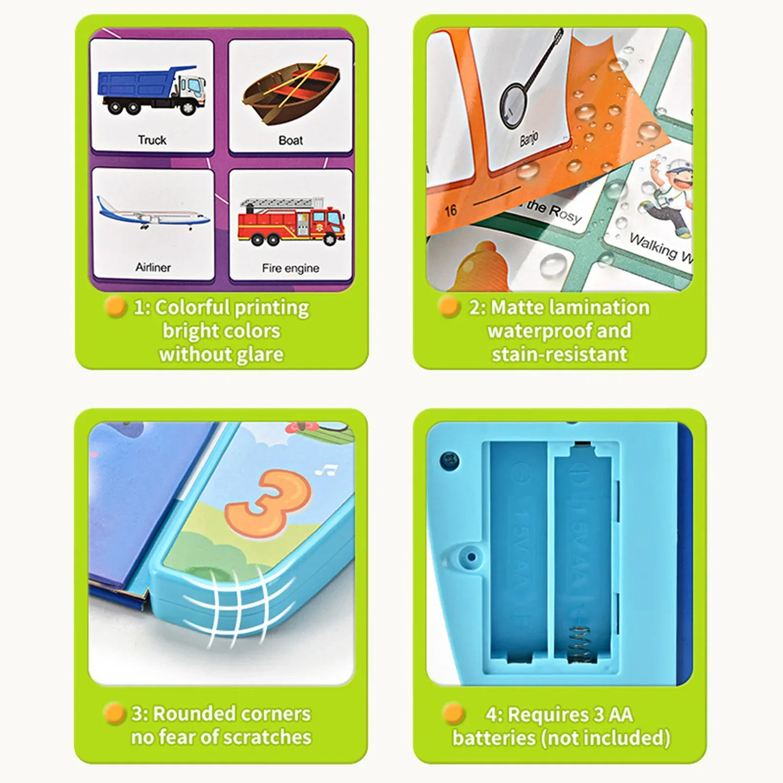 Kids Electronic Audio Books Alphabet Abc Words Drum Sounds Animals Cognitive Books Interactive Pre-School Educational Toys