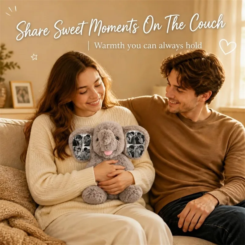 Custom Photo Plush Elephant Personalized Memory Keepsake Gift Jewelry Ornaments