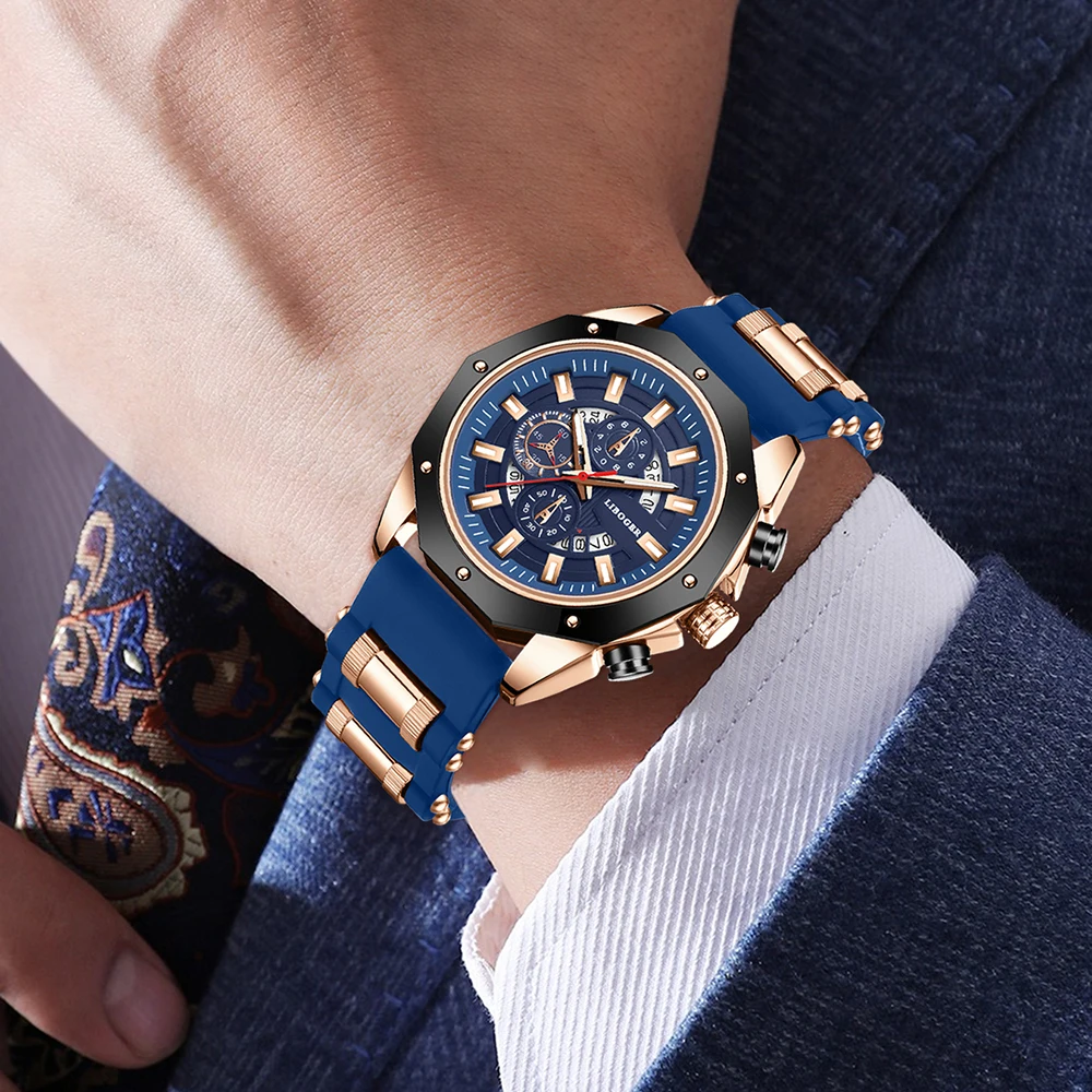 2PCS Men's Watch Set Business Fashion Classic Three Eye Quartz Watch Set Suitable for Business Event Clothing Matching 3