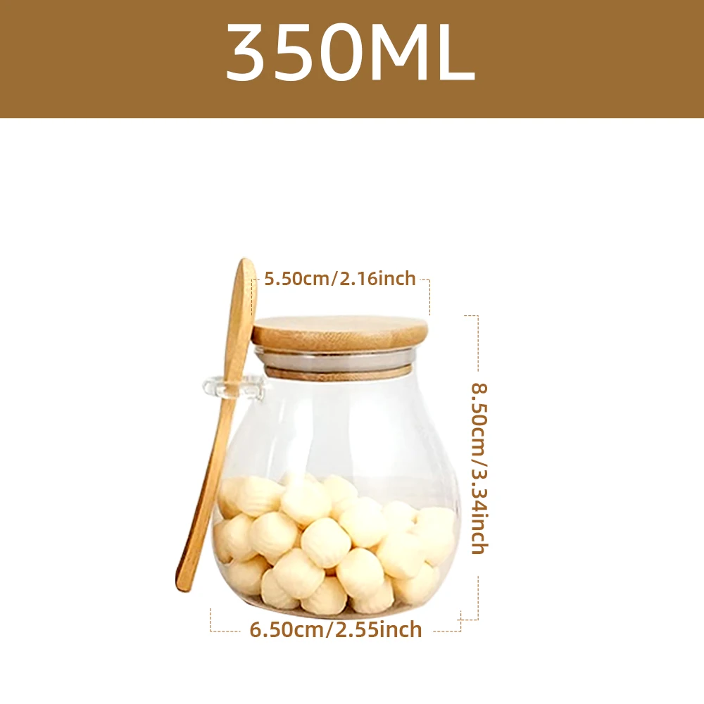 34oz Glass Spice Jar with Lid  Spoon - Clear Food Storage Container for Sugar Tea Coffee