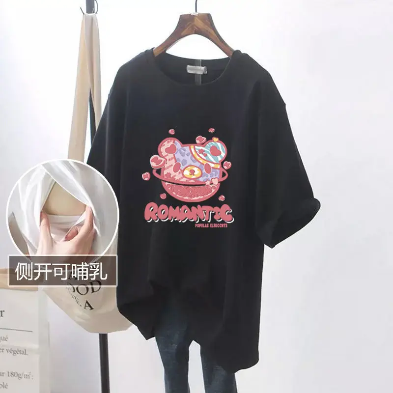 Maternity Clothes Tops Pregnant Short Sleeve Breastfeeding Blouse Women Top Mama Clothing Pregnancy T-Shirt Premaman 2