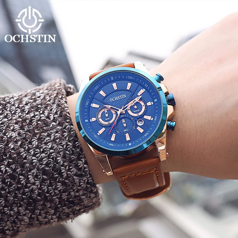 Promotional OCHSTIN 2024 Business Light Luxury Multifunction Automatic Quartz Movement Waterproof Watch Men's Quartz Watch