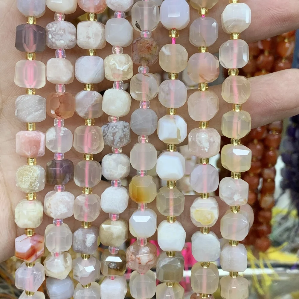 Natürliche quadratische Rhodochrosit 6 mm 8 mm Citrin-Würfel-Abstandsperlen für lose Perlen, DIY-Ohrringe, Halskette, Armband, Schmuckherstellung – Detail 35