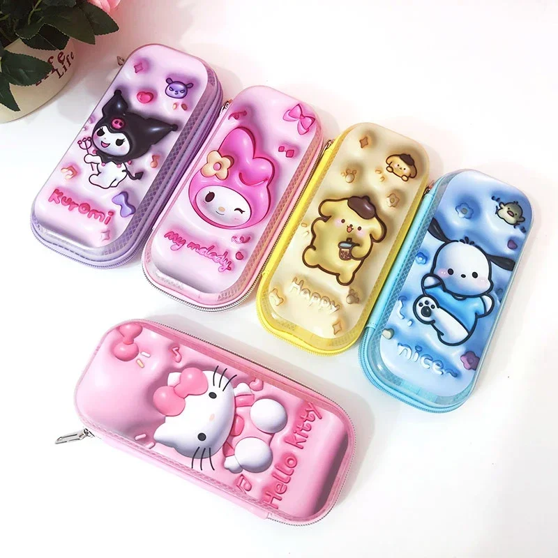 

Kawaii Sanrio Anime Kuromi My Melody Large Capacity Pen Bag Hello Kitty Pochacco Cute Cartoon Stationery Storage Bag for Kids