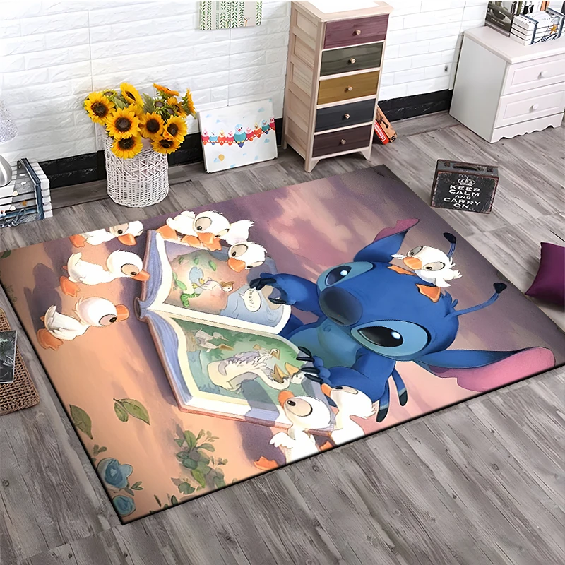 Disney Fashion Stitch 3D Printing Anime Large Area Carpets Home Living Rooms Cartoon Children's Bedroom Sofa Doormat Floor Rugs floor mat plush rug decorative carpet silk wool rug plush carpet non slip carpet imitated cashmere carpet kids carpet plush play mat